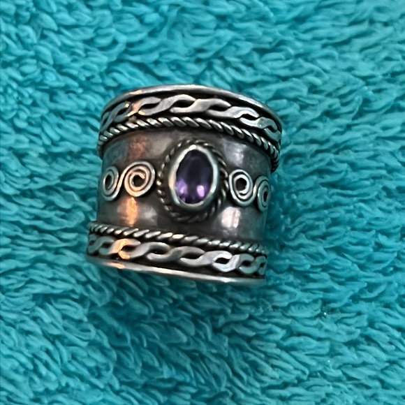 Vintage Amethyst Silver BOHO Ring